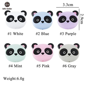 

Let's Make DIY Jewelry Silicone Panda Beads 20PC Silicone Tiny Rod Teether Silicone Pacifier Clip Chain Making Bead Baby Teether