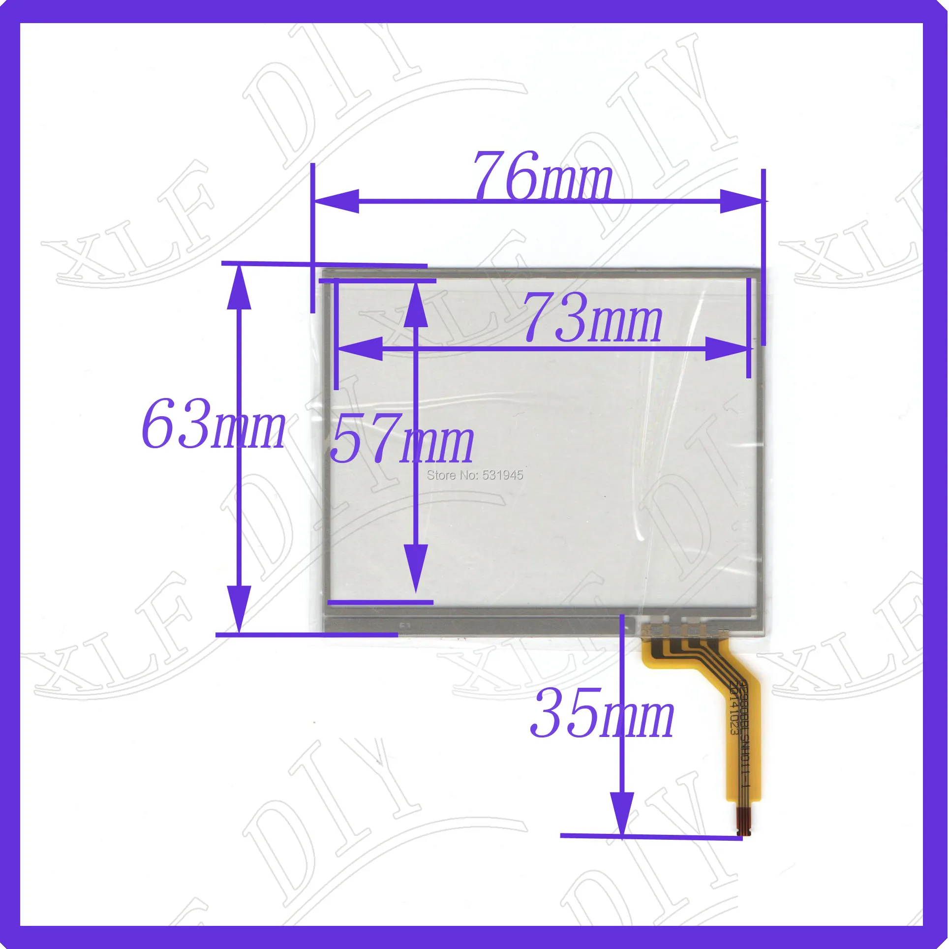 

ZhiYuSun 3.5inch 4-wire resistive touch panel 76*63mm for Car DVD, Navigator screen 76mm*63mm glass this is compatible