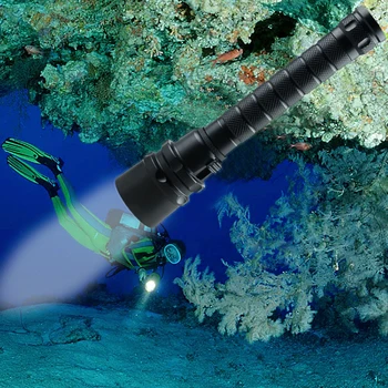 

Professional Scuba Diving Flashlight Rechargeable Powerful Dive Light 3*XM-L2 Waterproof Torch Lantern Underwater Searchligh