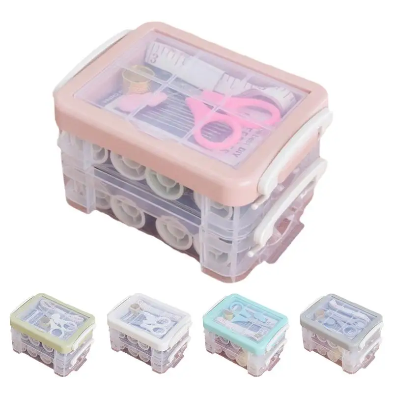 

Double-Layer Needle Color Cotton Thread Sewing Box Set Household Hand Needle Sewing Box Sewing Repair Tool