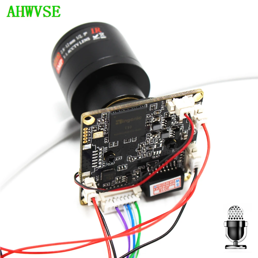 HD варифокальный объектив 2 8 12 мм IP камера модуль PCB плата аудио вход с внешним