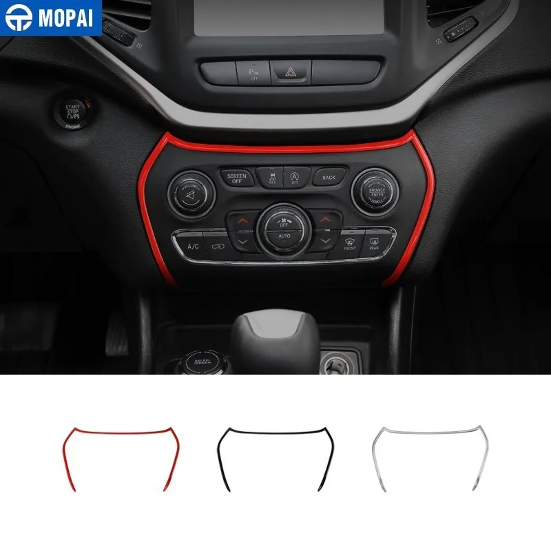 

MOPAI ABS Car Dashboard Air Condition Control Adjust Panel Decoration Cover for Jeep Cherokee 2014+ Car Accessories Styling
