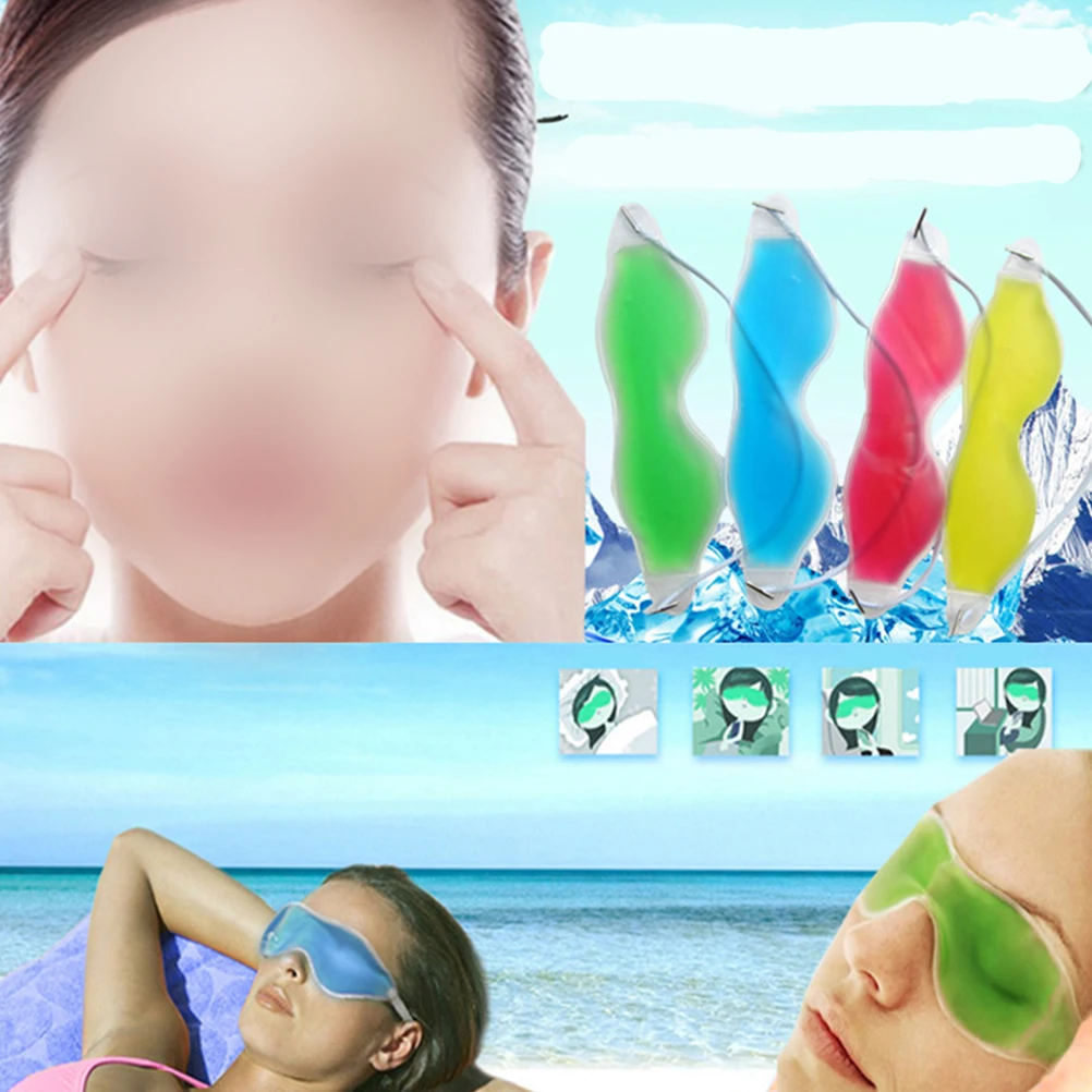 

Relaxing Therapeutic Cooling Gel Eye Masks with Premium Non Toxic Safe Cryogenic Liquid Migraine Relief Relieves Pain