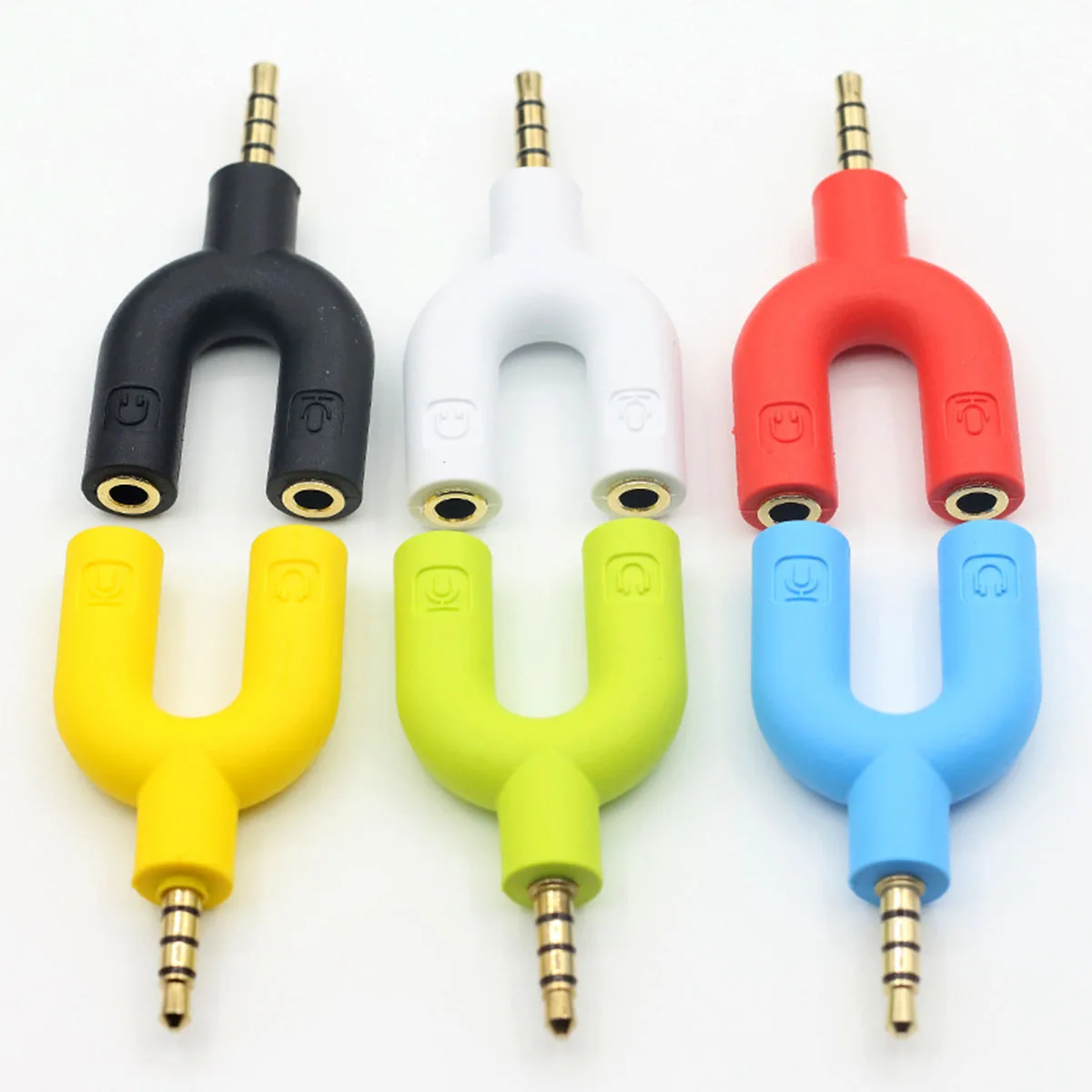 

3.5mm U type Mic Audio Cable Splitter Adapter Converter( Random Color)