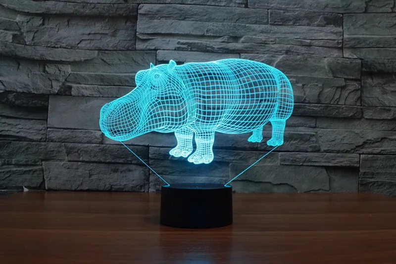 

The new Rhino 3D lights touch led lamp visual light colorful touch LED atmosphere gift table lamp