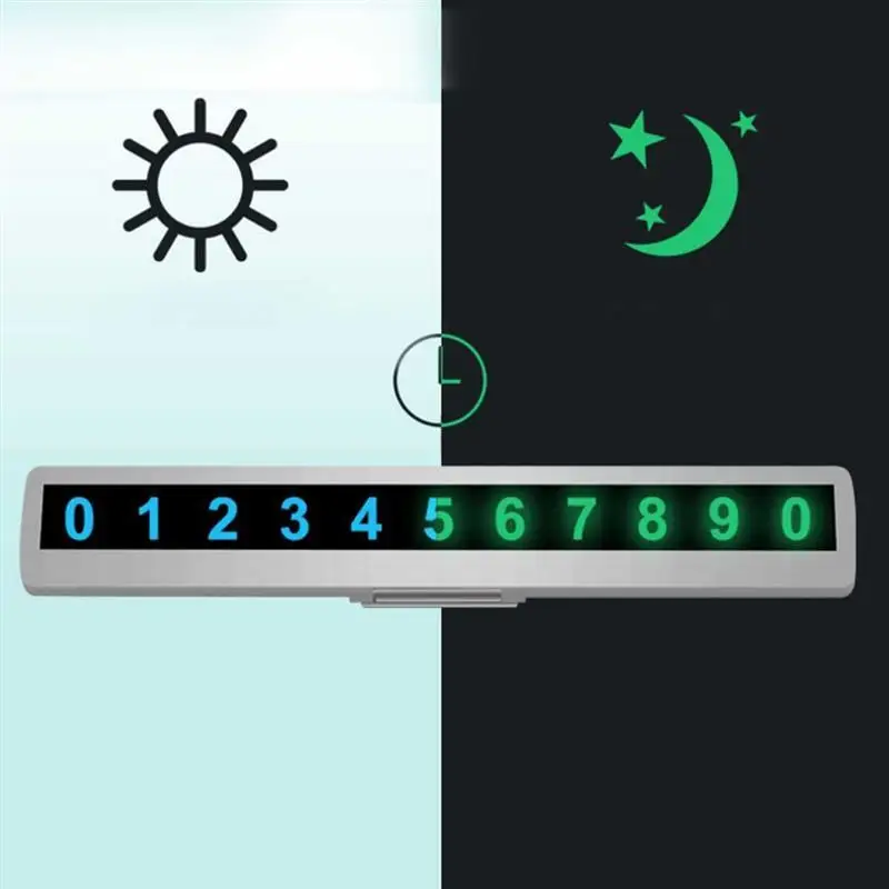 

Universal Phone Number Car Parking Number Plate Car Luminous Parking Number Plate Hidden Card Auto Interior Car Accessories
