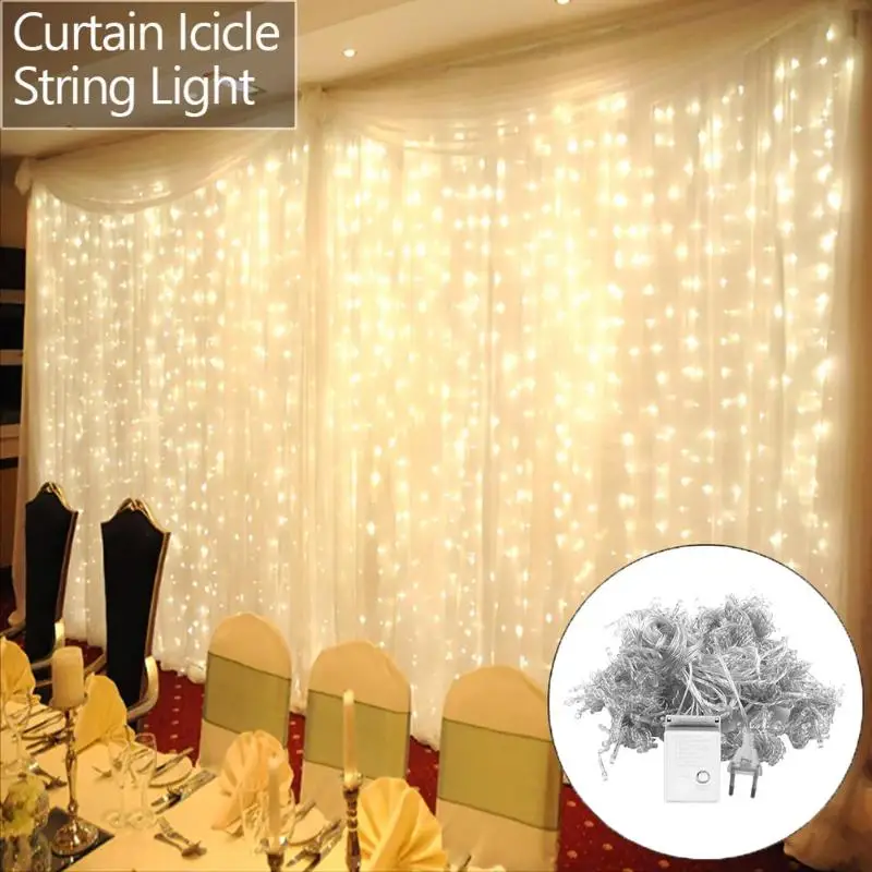 

3x3m 300LED Curtain Icicle String Light Christmas Wedding Xmas Party Decoration Light Outdoor Garden Decor