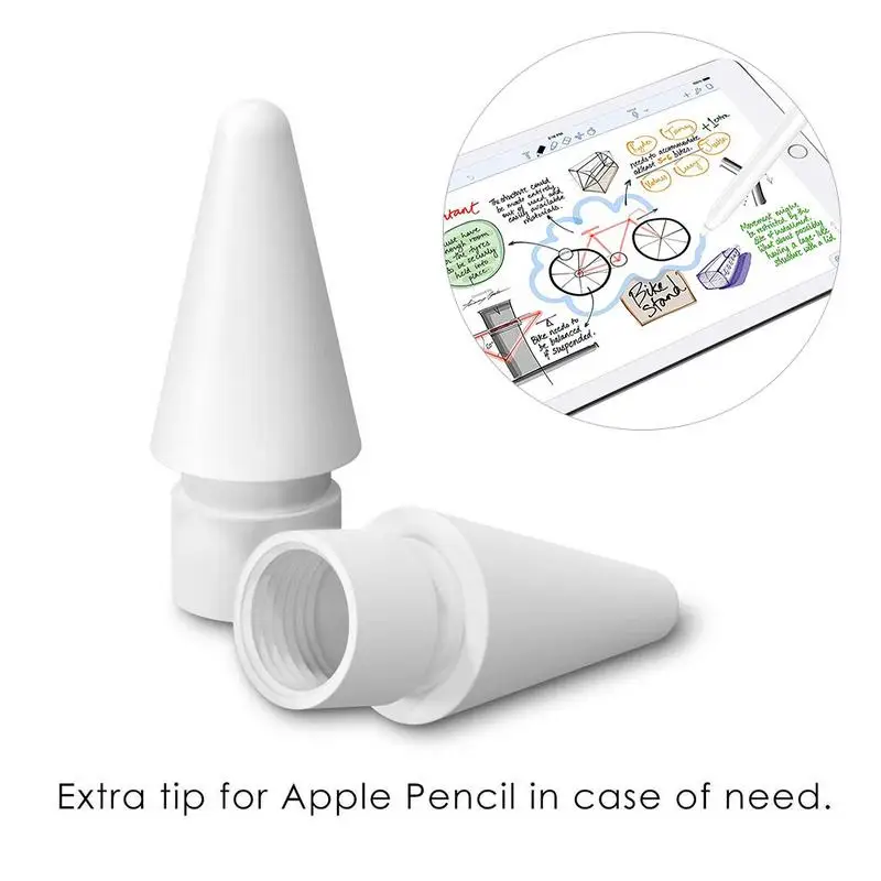 Подходит для Apple Pencil 2-Pack чувствительных Nibs для замены IPencil карандаш-Стилус наконечник для IPad Pro карандаш белый