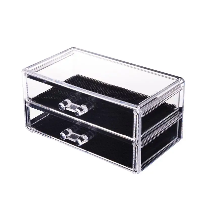 

1pc Makeup Organizer Plastic Large Capacity Transparent Make Up Cosmetic Jewelry Holder Storage Box Drawer