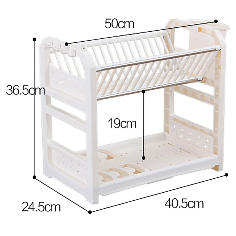  Multifunctional Kitchen Drain Racks Double-Deck Plastic Cupboard Chopsticks Tableware Storage Shelf