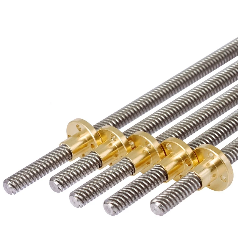 

T5 Lead Screw Picth 1mm Lead 4mm For 3D Printer 100mm~ 1000mm + Brass Nut
