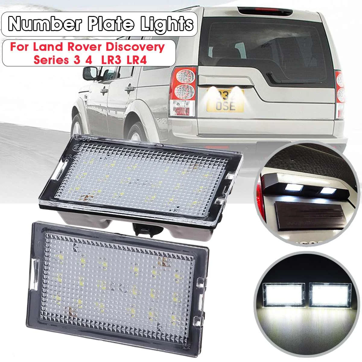 2x Светодиодный фонарь для номерного знака Land Range Rover Discovery Freelander LR3 LR4 L359 L320 LR2 Sport L319
