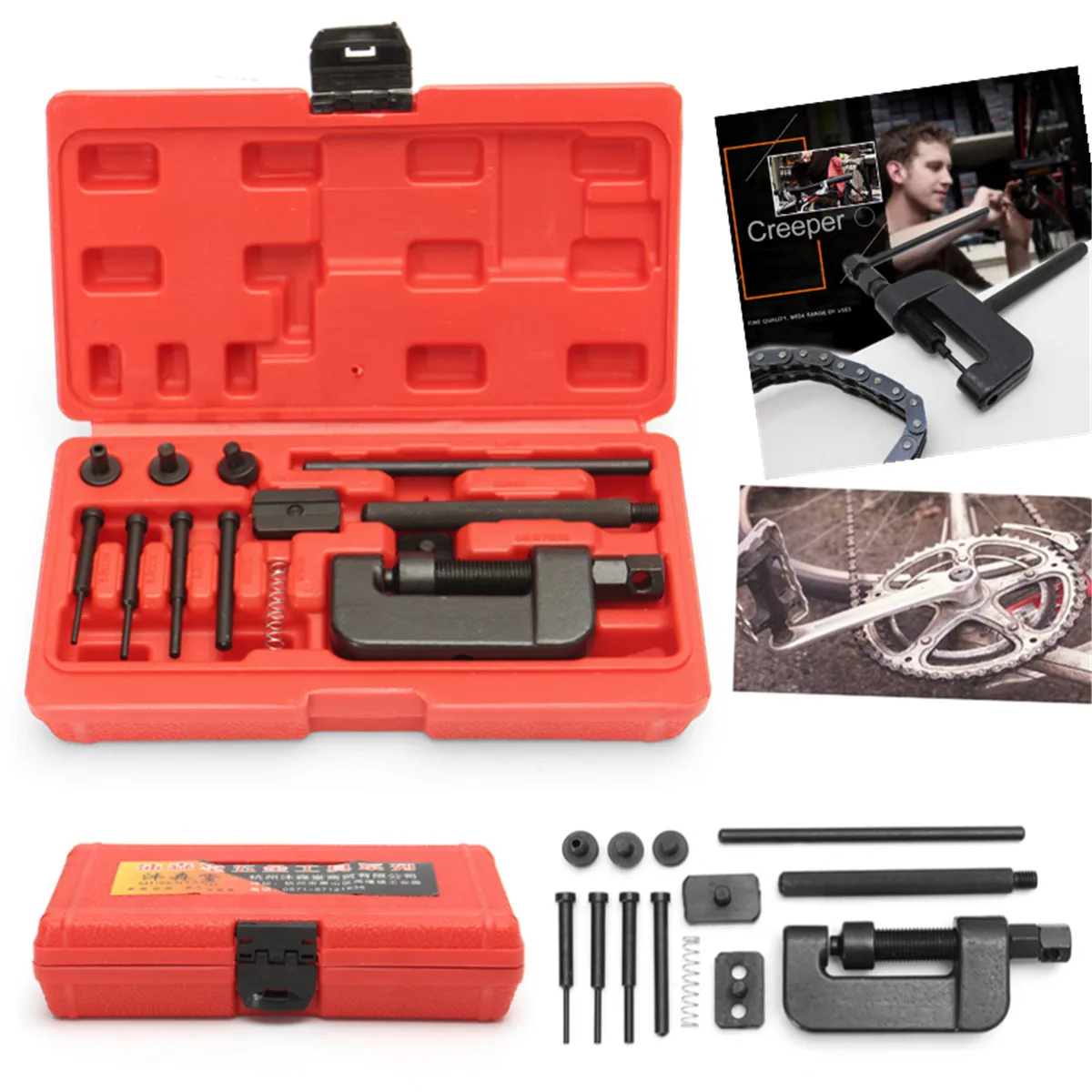 

13 Pcs/Set Motorcycle Bike Chain Breaker Link Splitter Riveter Riveting Bicycle Repair Tool Kit Set REMOVER CHAIN TOOLS CUTTER