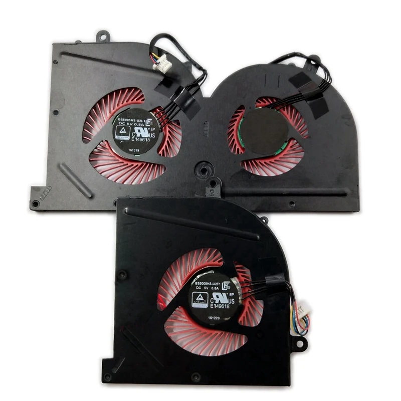 

New CPU Laptop Cooling Fan Laptop for MSI GS73 GS73VR MS-17B1 GS63VR GS63 Stealth Pro CPU BS5005HS-U2F1 GPU BS5005HS-U2L1 COOLER