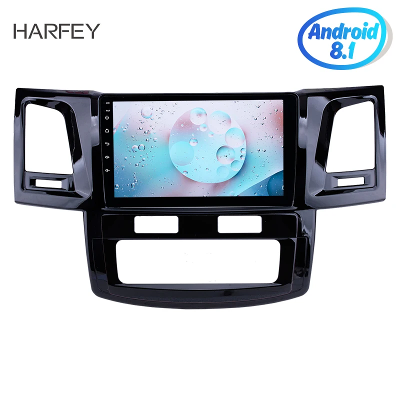 

Harfey HD Radio Android 8.1 GPS Navi Head unit 9"for 2008-2014 Toyota Fortuner Hilux WIFI Bluetooth USB support DVR SWC 3G OBD2