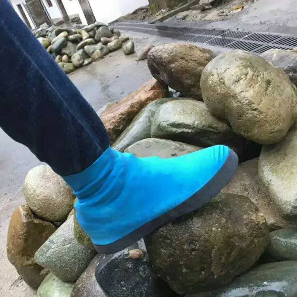 Reusable Latex Waterproof Shoes Covers Anti-Slip Overshoes Rubber Rain Boots Shoes Protector Case Accessories Couvre Chaussure