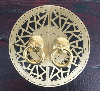 

Chinese Style Vintage Round Brass Handles Knobs Furniture Hardware Accessories Wardrobe Cupboard Cabinet Pulls & Corner Brackets