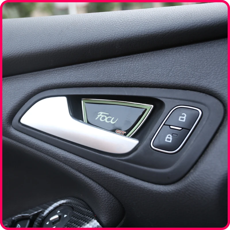 

A Little Change Car Luminous Inner Door Bowl Decoration Trim Cover Sticker for Ford Focus 3 4 Sedan Hatchback 2012 - 2017 Acc.