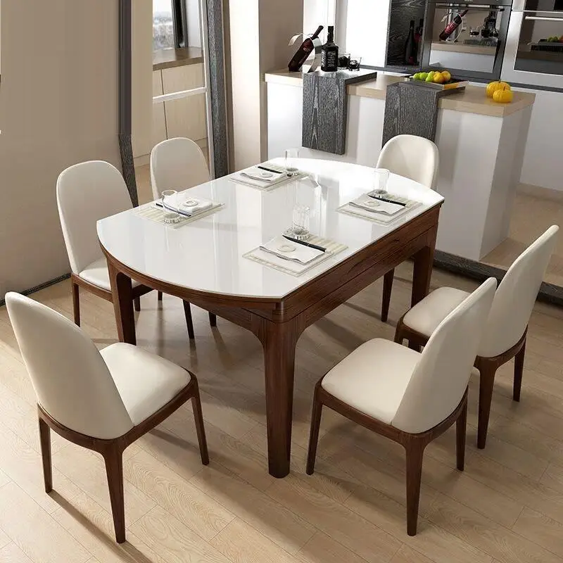 A Manger Moderne Tafel Set Comedores Mueble Pliante Yemek Masasi Kitchen Marmol Wooden Tablo Bureau Mesa De Jantar Dining Table