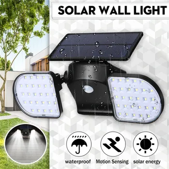 

Solar Motion Sensor Light 56 LED Solar Spotlights Outside Adjustable Double Head for Outdoor Wall Yard Garden Garage Driveway