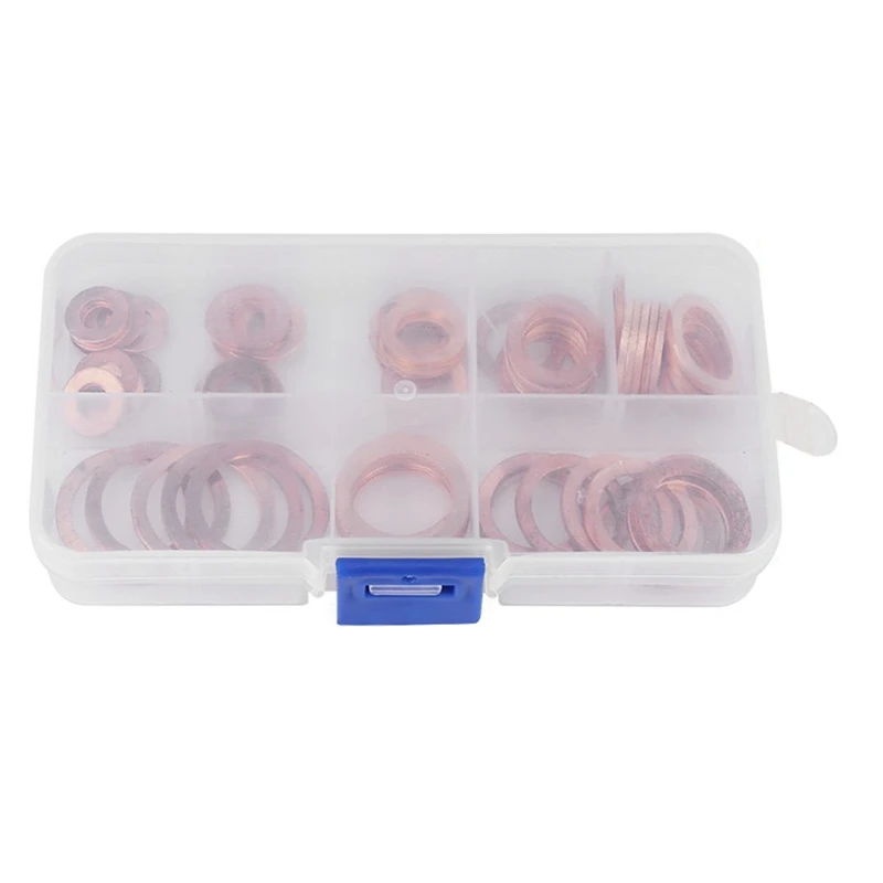 

80pcs Copper Washers Assortment for Sump Plug Washers Gaskets,M6 M8 M10 M12 M14 M16 M18 M20