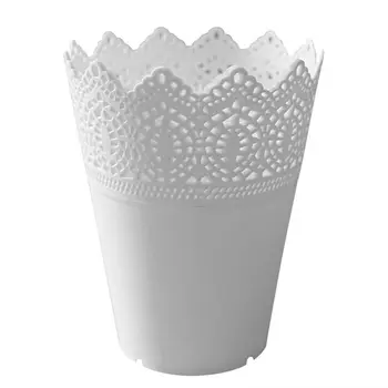 

Plastic lace vase flowerpot factory pot home office decoration accessories-white