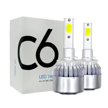 1 шт. универсальный высокое Мощность авто лампы C6 Автомобильный светодиодный фары-6000 K LED водонепроницаемый налобный фонарь H1 H3 H7 H8 H9 H11 880 881 9005 9006