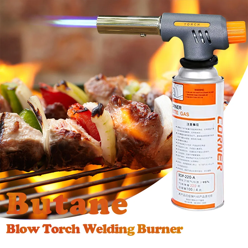 

Blow Torch Lighter Kitchen Cooking Tool Welding Burner with 360 Degree Rotatable Design and Safety Lock for BBQ Creme Brulee