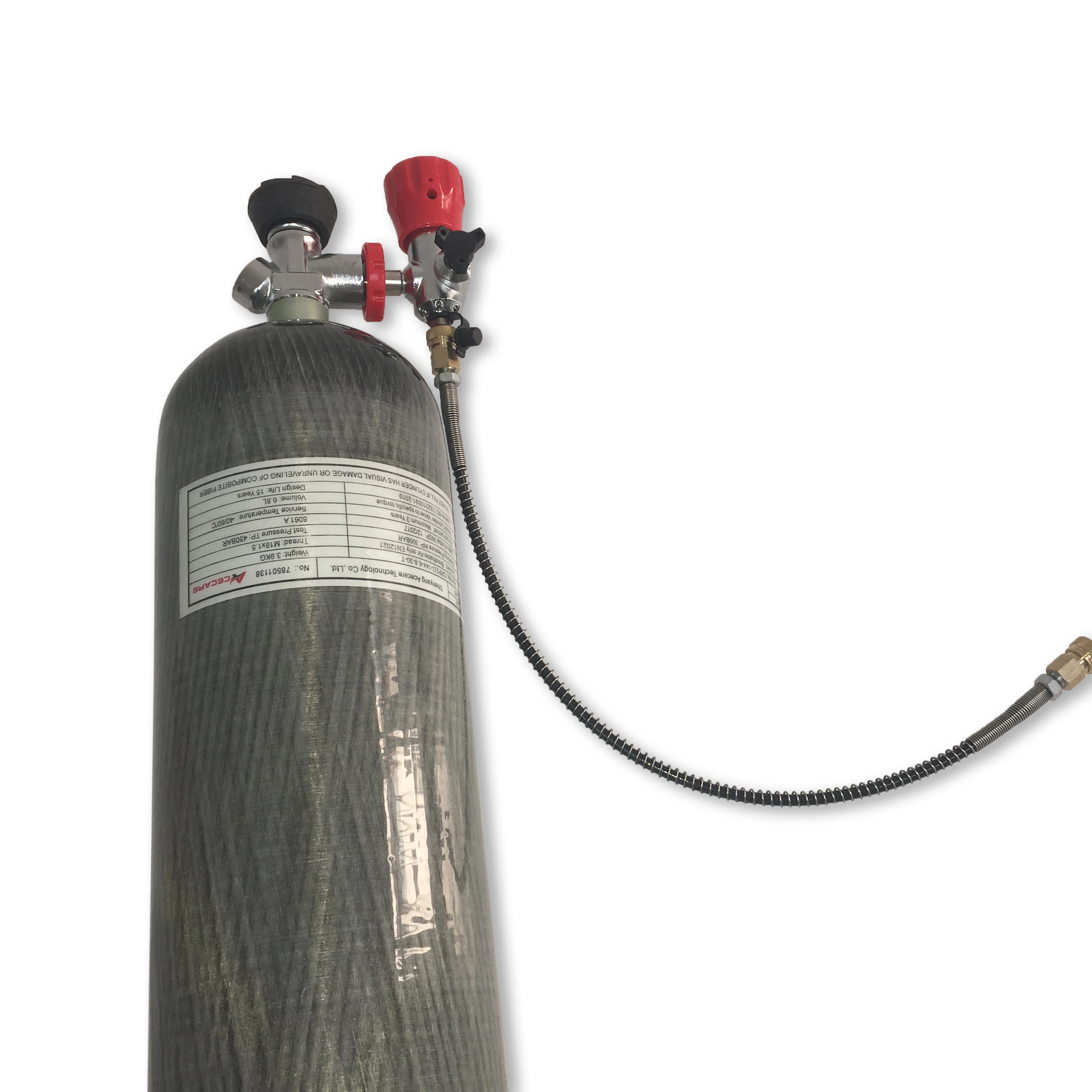 AC168301 6.8L 4500Psi Carbon Fiber Cylinder With PCP Valve And Fill Station For Scuba Set/Underwater Shotgun/Paintball Tank |