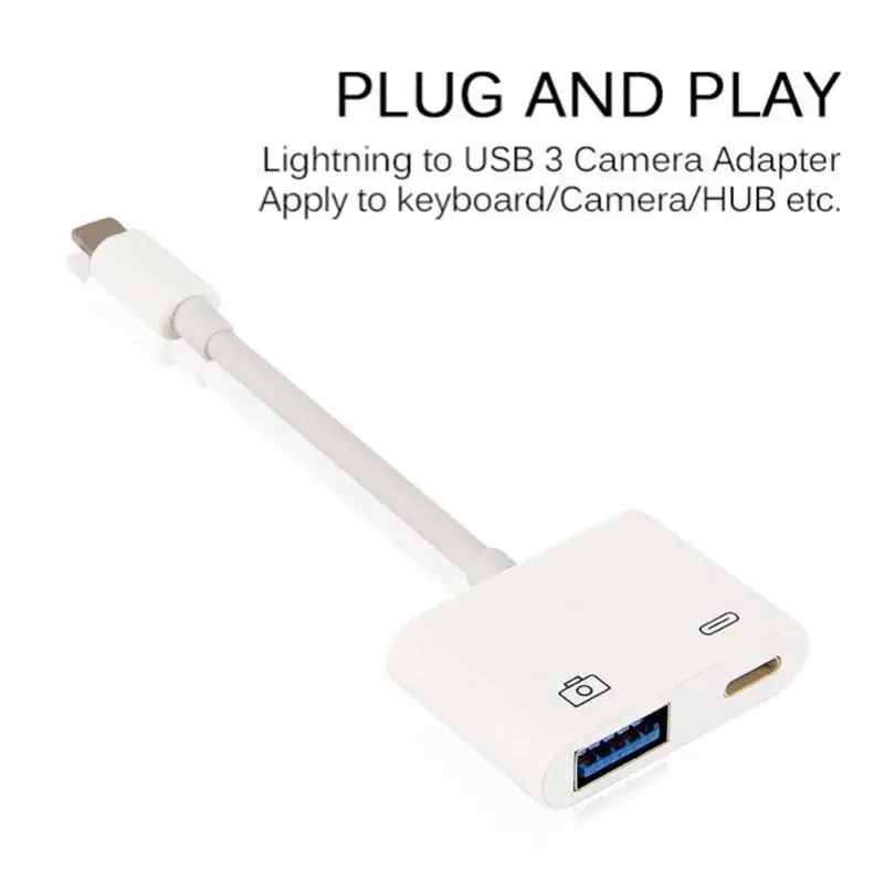 2 в 1 комплект для подключения камеры 8Pin к USB OTG Кабель адаптер iPhone iPad 5 5S 6 6s 7 8 plus