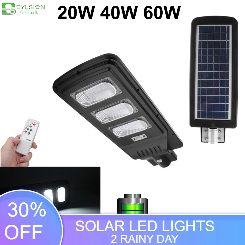 

BEYLSION LED Solar Street lights 20W 40W 60W PIR Motion Sensor Wall Light LED Outdoor Street Yard Path Home Garden Lamps