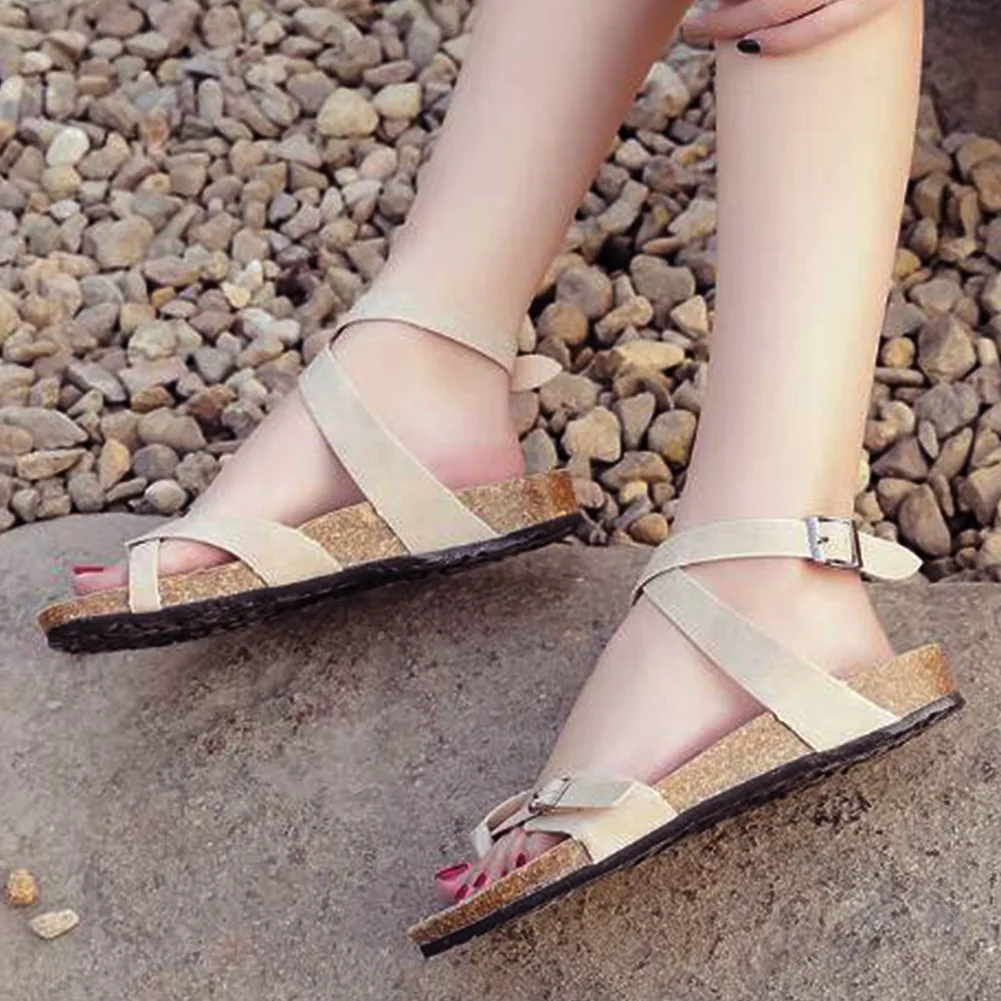 3 Style Gladiator Wild Sandals Women Summer Flats Faux Leather Flat Shoes Rome