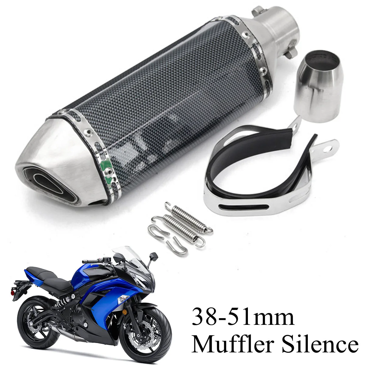 51mm Universal modificado escapar Moto Escape de Scooter de motocicleta de la bici de la suciedad silenciador tubo para Yamaha YZF600 R6 YZF1000 R1 CBR
