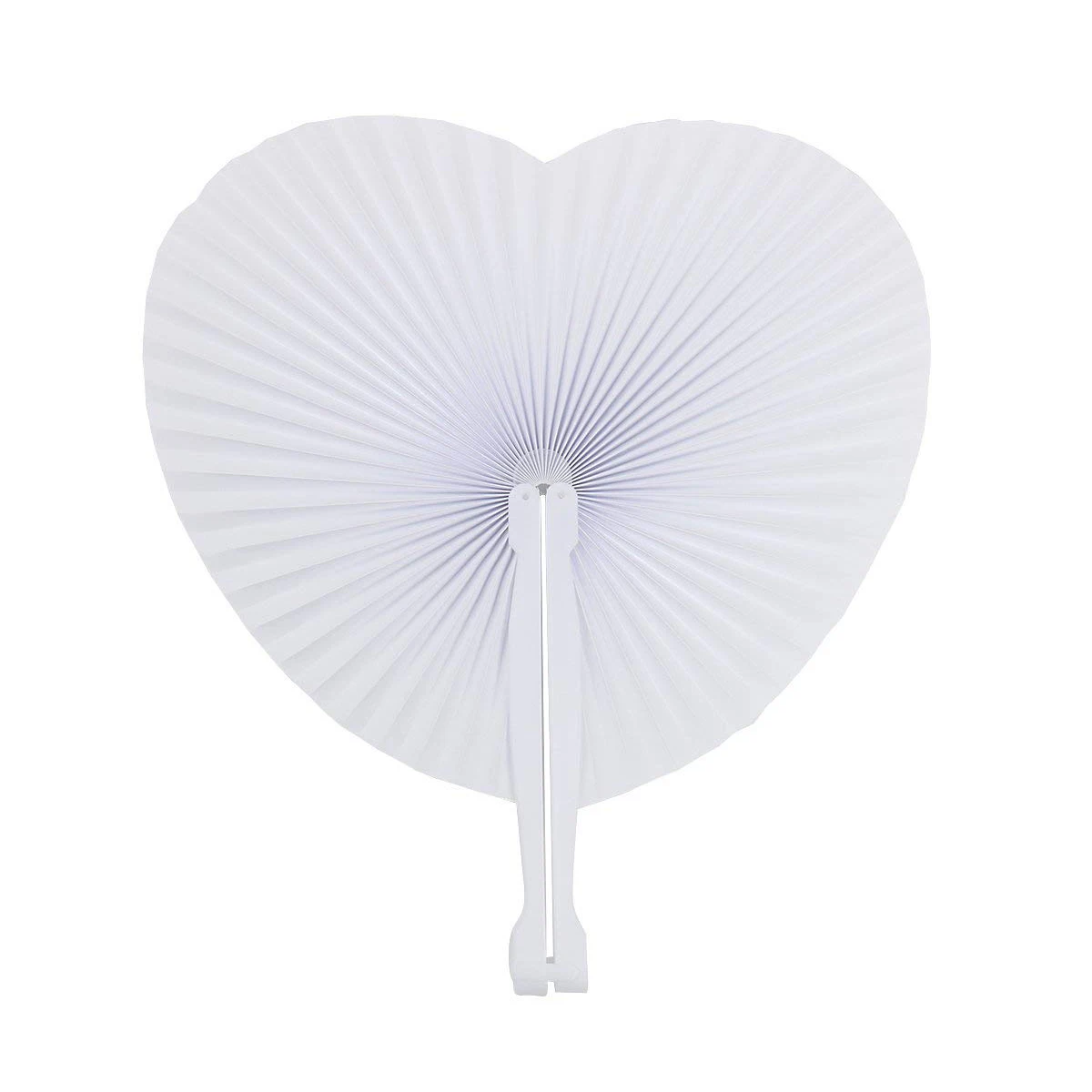 

AFBC 48 pcs Fan White Paper Deco Decoration Wedding Party Gift for the Guests Anniversary Wedding Bapteme DIY Party (Heart)