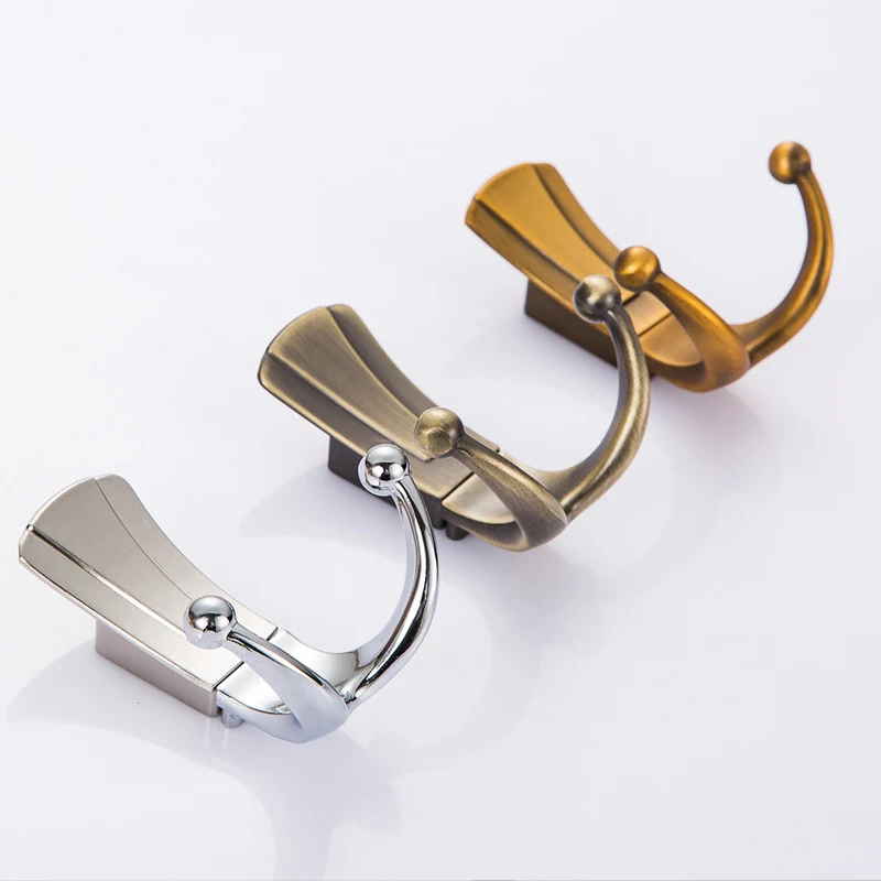 2 pcs Bathroom Wall Hangers 2 Hooks Robe Coat Wall Hooks Wall Mounted Hanger Coat Hooks Bathroom Accessories Furniture Hardware