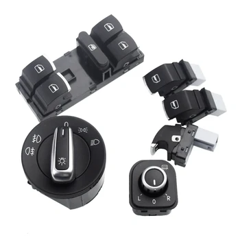 

Car Headlight Switch + Window Lift Switch For Volkswagen Golf 5 6 Mk5 6 Je tta 5 6 Passat B6 Touran Seat 5Nd941431A 5Nd959565B