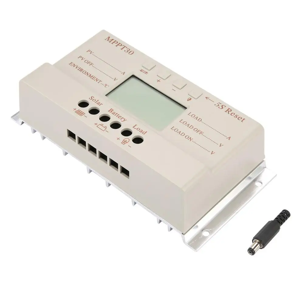 

PWM 12V/24V LCD Display Battery Current Solar Charge Controller with Output Switch 30A 2019 NEW