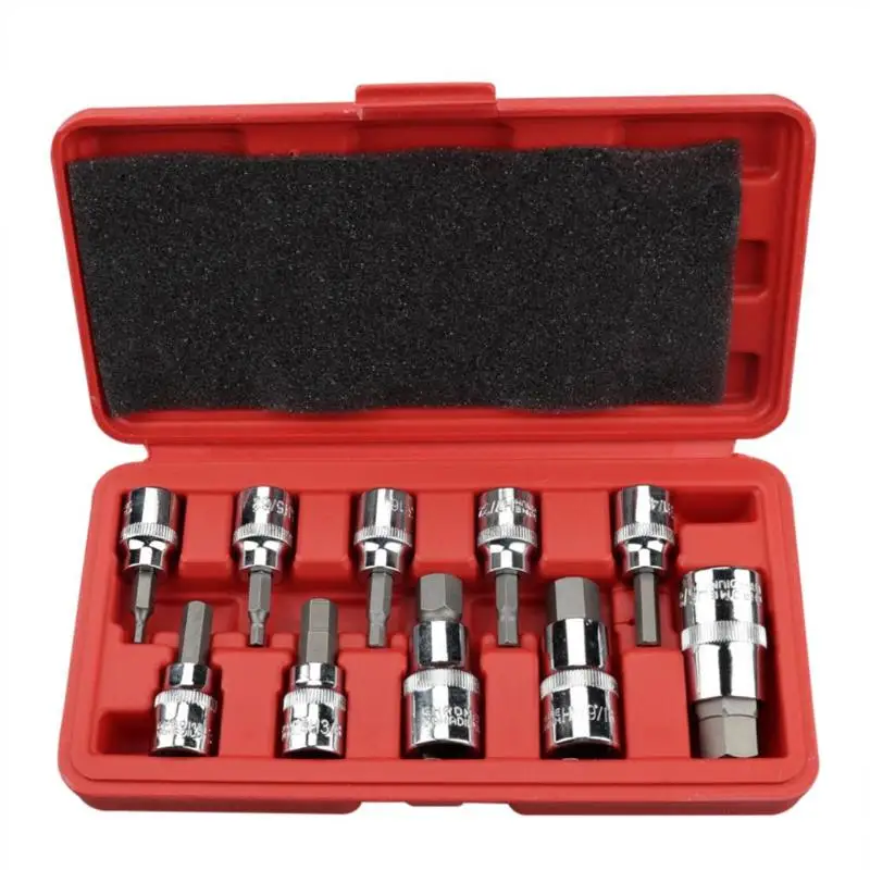 

10pcs Tamper Proof Spline Bit Offset Spanner Car Repair Socket Wrench Set Toolbox Hand Tool Set