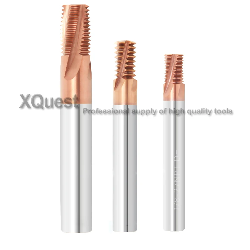 

XQuest Solid Carbide American tapered Pipe Thread Milling Cutter NPT 1/16 1/8 1/4 spiral Thread End Mills Cutters 3/8 1/2 3/4