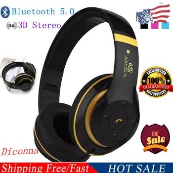 

NoEnName_Nul New Wireless Headphones Bluetooth Headset Noise Cancelling Over Ear With Microphone