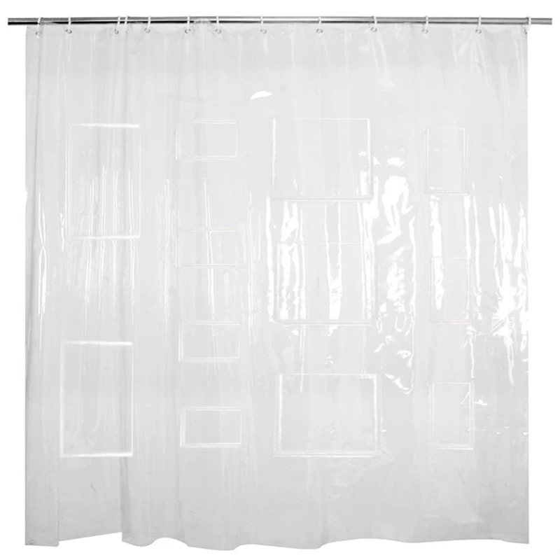Waterproof Peva Curtain For Bathroom Shower Plastic Transparent White Clear Luxury Bath | Дом и сад