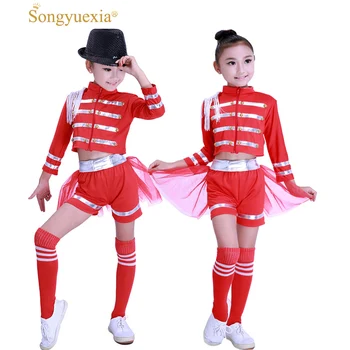 

Children Stage Dancewear Kid Hip-Hop Hip Hop Jazz Dance Costume Suit Paillette Modern Dress Girl Cheerleading Clothes