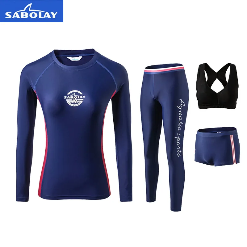 

Four-piece swimwear woman wetsuits surfing Snorkeling rash guards spearfishing wetsuit quick drying Diving Suit