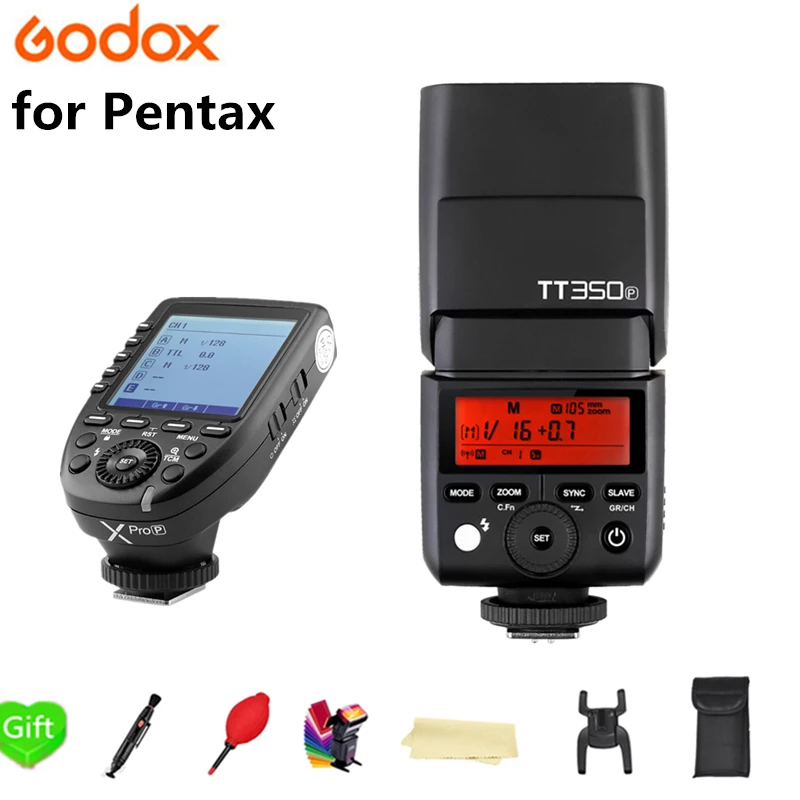 GODOX Mini TT350P TT350 TTL HSS 2.4GHz Wireless Flash with XPro-P Trigger for Pentax 645Z K-3II K-1 KP K-50 K-S2 K70 Camera | Электроника