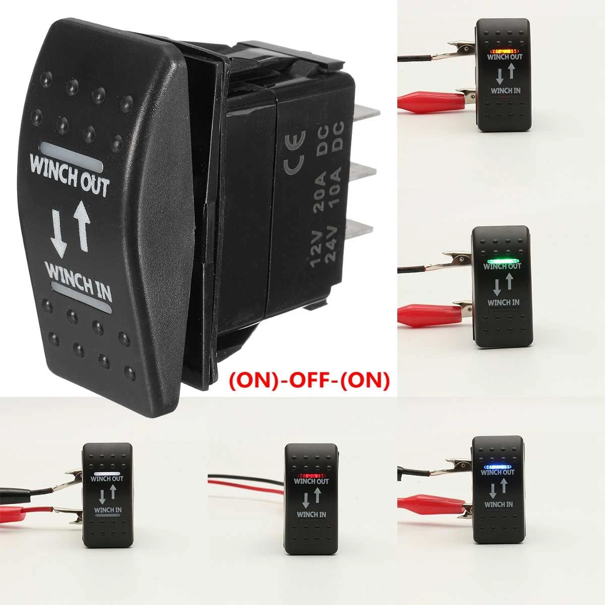 ONOff Industrial Winch Rocker Switches 5Pin ONOff Pushbutton Switch Laser Winch in Winch Out