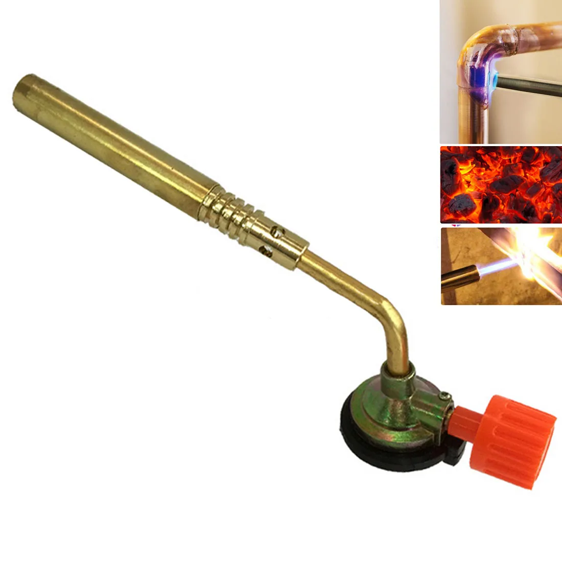 

New Flamethrower Burner Butane Gas Blow Torch Hand Ignition Camping Welding BBQ Tool Gas Torch