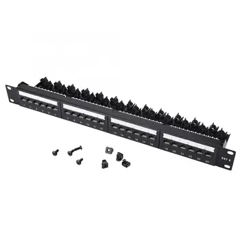 

Gold Plated 24 Port Mountable Data Patch Panel High Speed CAT6 CAT-6 Network Cable Rack Data Patch Panel