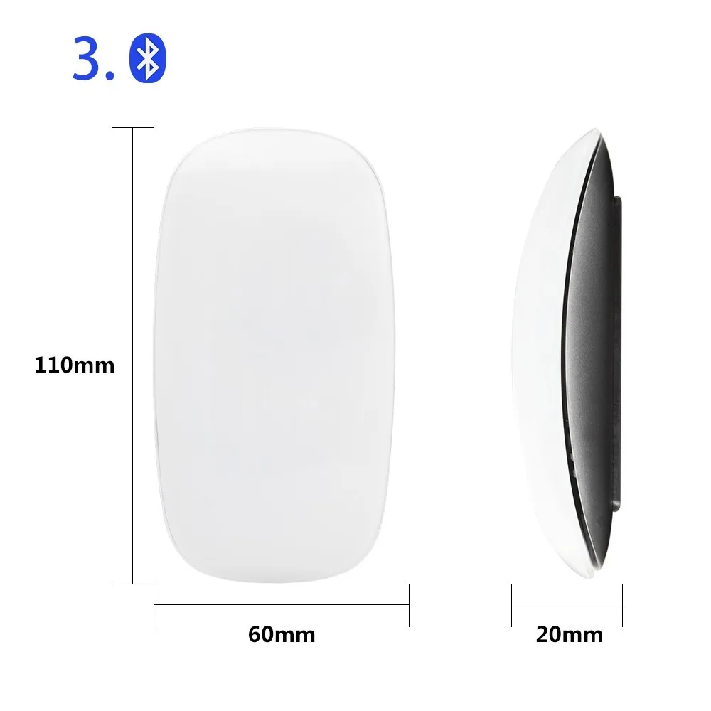CHYI Bluetooth Magic Mouse Wireless Ultra Thin Touch Ergonomic Optical Mice Office Computer Mause White For Apple Macbook Laptop