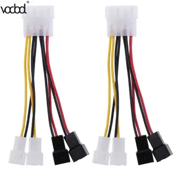 

2pcs/lot Computer Cooling Fan Power Cables 4Pin Molex to 3Pin fan Power Cable Adapter Connector 12v*2/5v*2 for CPU PC Case Fan