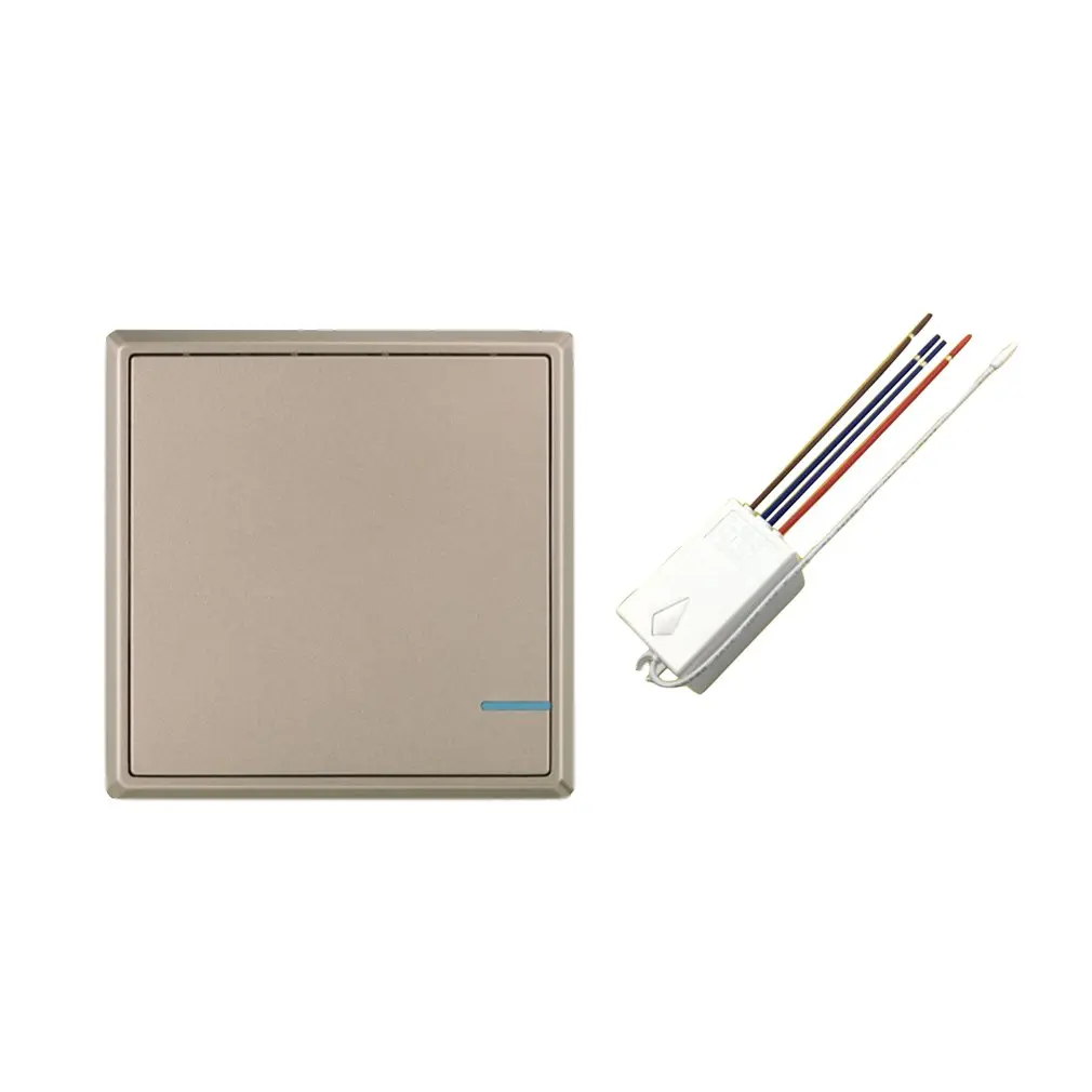 

SW-K1G&R02 86 Type RF Remote Wall Control Light Wireless Switch Waterproof Panel Home Switch One Button